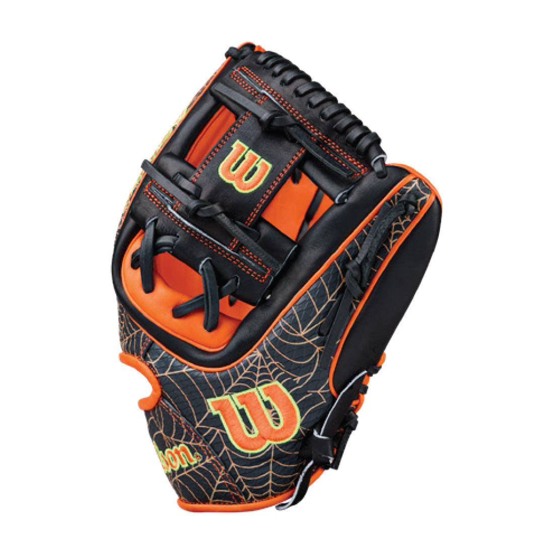 Wilson Custom A2000 Black and Orange Pro Stock leather glove
