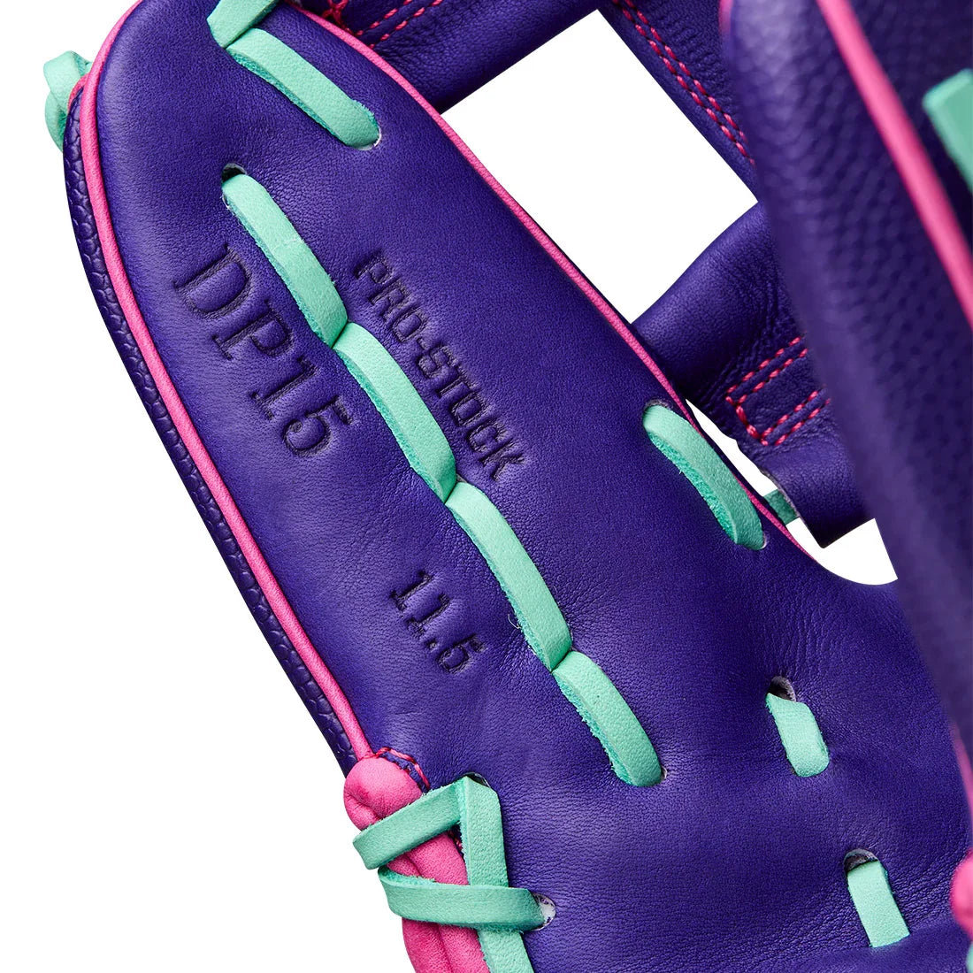 Wilson A2000 DP15SS 11.5" Winter 2025 Infield Glove – Purple/Seafoam/Flamingo, H-Web, Pedroia Fit