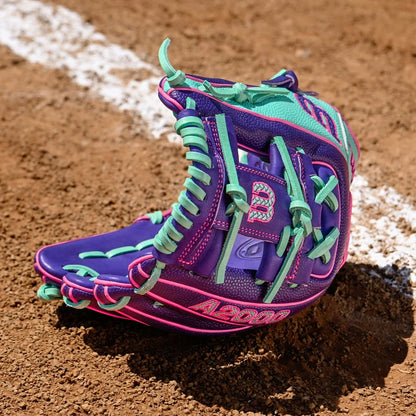 Wilson A2000 DP15SS 11.5" Winter 2025 Infield Glove – Purple/Seafoam/Flamingo, H-Web, Pedroia Fit
