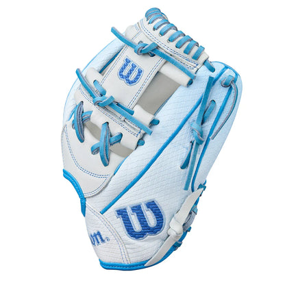 Wilson A2000 H12SS 12" Winter 2025 Fastpitch Infield Glove – Sky Blue/White, H-Web, SuperSnakeSkin™
