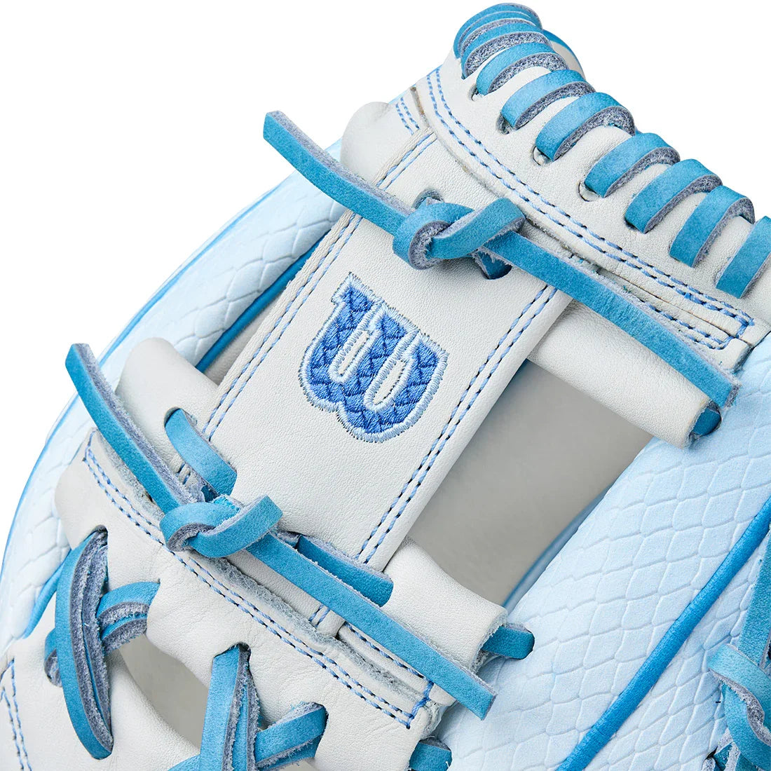 Wilson A2000 H12SS 12" Winter 2025 Fastpitch Infield Glove – Sky Blue/White, H-Web, SuperSnakeSkin™