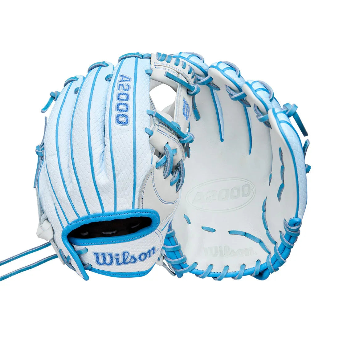 Wilson A2000 H12SS 12" Winter 2025 Fastpitch Infield Glove – Sky Blue/White, H-Web, SuperSnakeSkin™