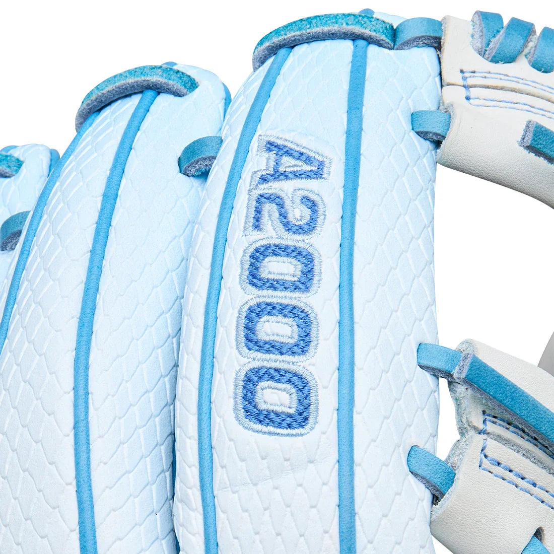 Wilson A2000 H12SS 12" Winter 2025 Fastpitch Infield Glove – Sky Blue/White, H-Web, SuperSnakeSkin™