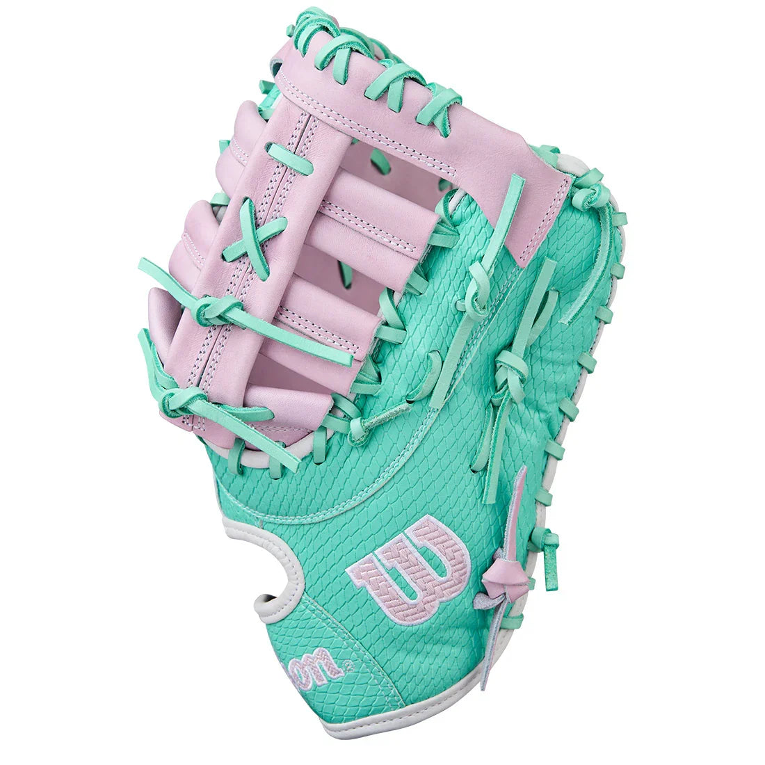 Wilson A2000 1620FPSS 12.5" Winter 2025 Fastpitch First Base Mitt – Seafoam/Lavender/White, Single Post Web