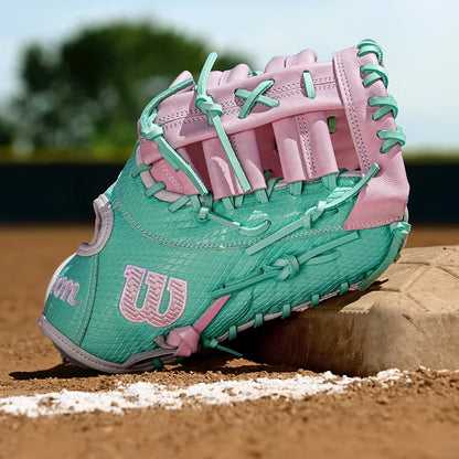 Wilson A2000 1620FPSS 12.5" Winter 2025 Fastpitch First Base Mitt – Seafoam/Lavender/White, Single Post Web