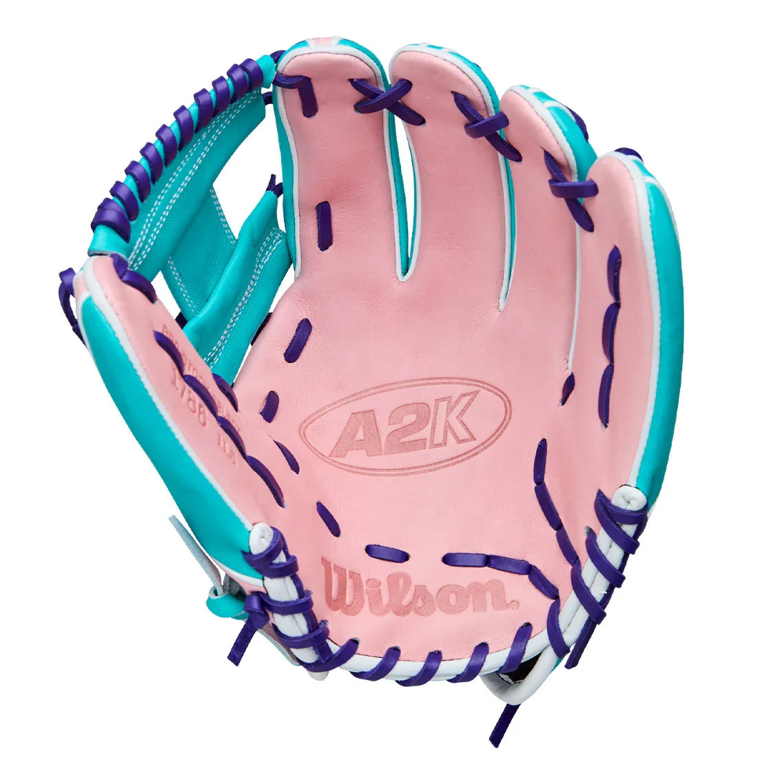 Wilson A2K 1786 11.5" Winter 2025 Infield Glove – Teal/Pink/Purple, H-Web
