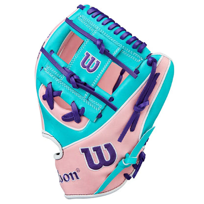 Wilson A2K 1786 11.5" Winter 2025 Infield Glove – Teal/Pink/Purple, H-Web