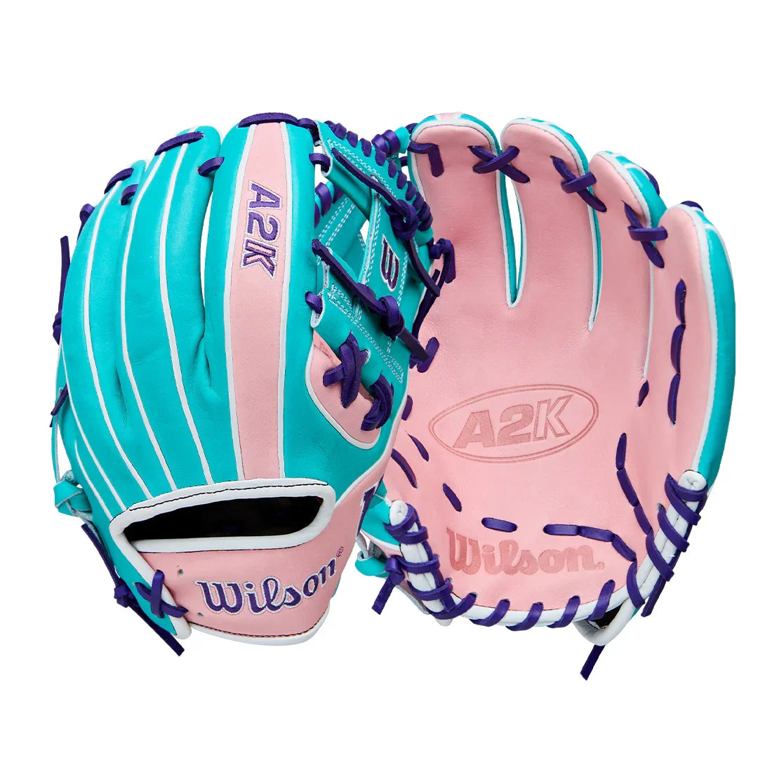 Wilson A2K 1786 11.5" Winter 2025 Infield Glove – Teal/Pink/Purple, H-Web