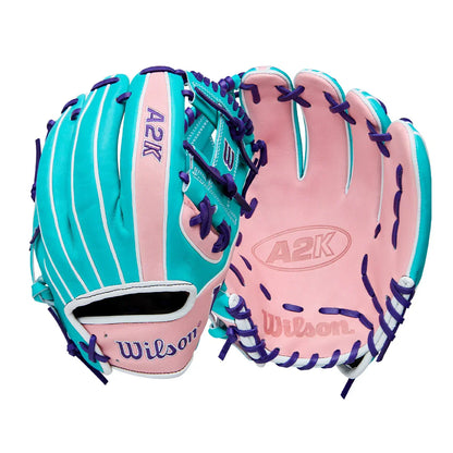 Wilson A2K 1786 11.5" Winter 2025 Infield Glove – Teal/Pink/Purple, H-Web