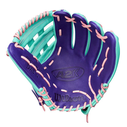 Wilson A2K DW5 12" Winter 2025 Infield Glove – Seafoam/Purple/Pink, Dual Post Web