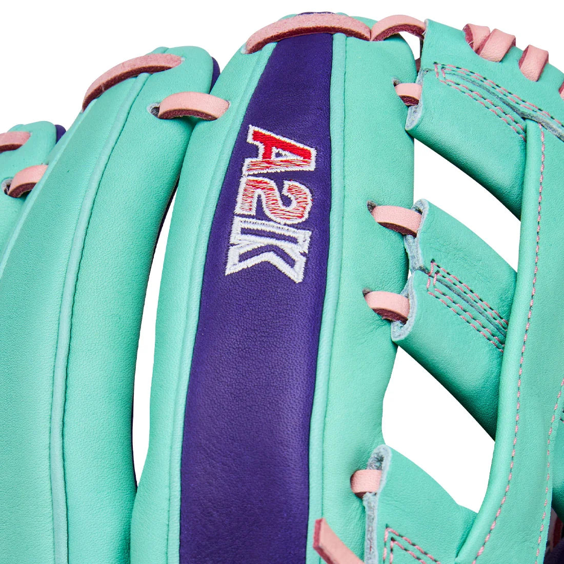 Wilson A2K DW5 12" Winter 2025 Infield Glove – Seafoam/Purple/Pink, Dual Post Web