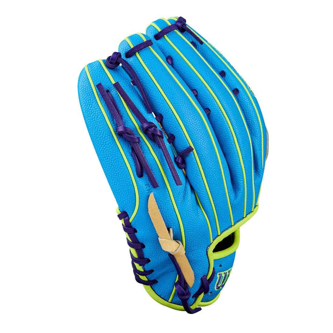 Wilson A2000 1750SS 12.5" Winter 2025 Outfield Glove – Sky Blue/Blonde/Optic Yellow, Dual Post Web