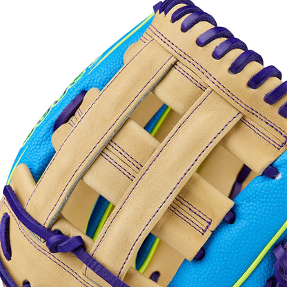 Wilson A2000 1750SS 12.5" Winter 2025 Outfield Glove – Sky Blue/Blonde/Optic Yellow, Dual Post Web