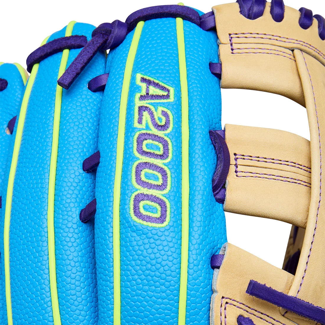 Wilson A2000 1750SS 12.5" Winter 2025 Outfield Glove – Sky Blue/Blonde/Optic Yellow, Dual Post Web