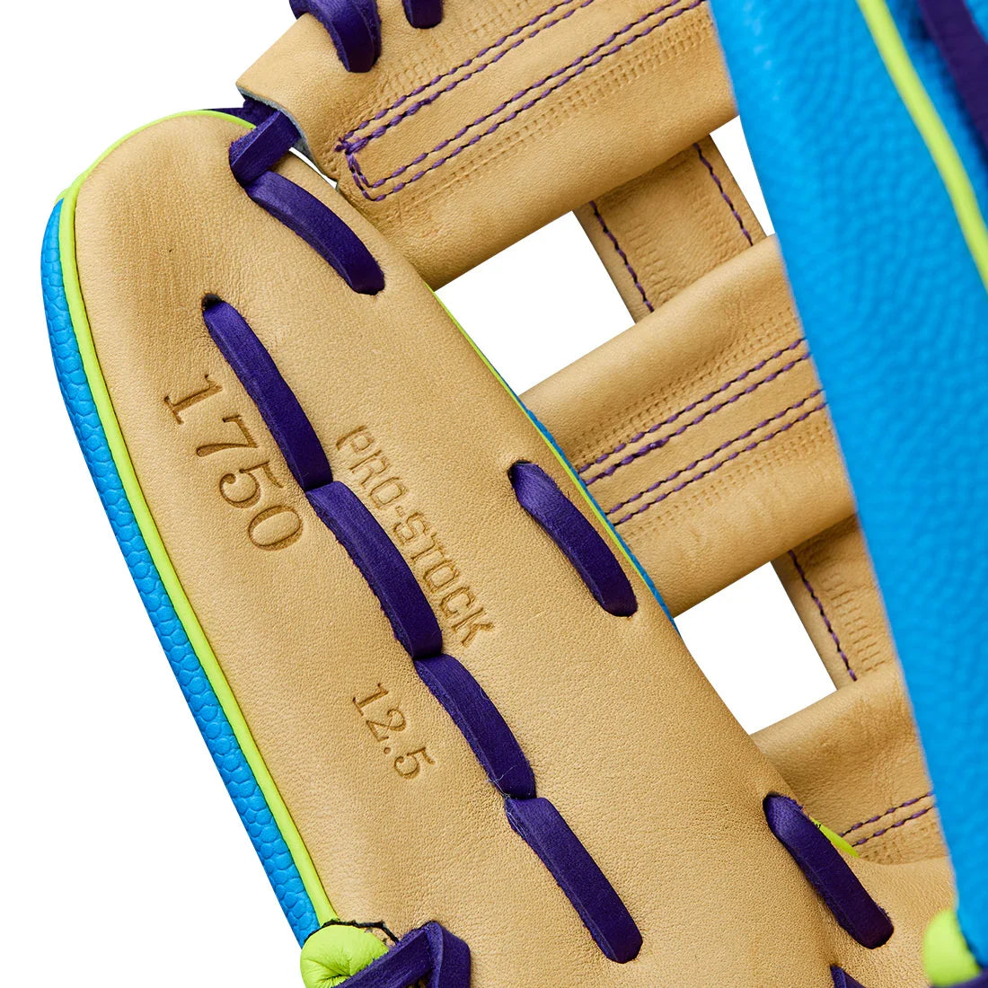 Wilson A2000 1750SS 12.5" Winter 2025 Outfield Glove – Sky Blue/Blonde/Optic Yellow, Dual Post Web