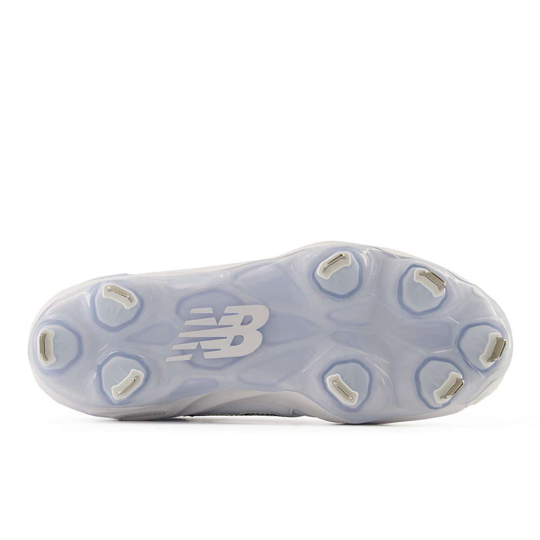 Eight-spike outsole on the Velo v5 Metal softball cleat