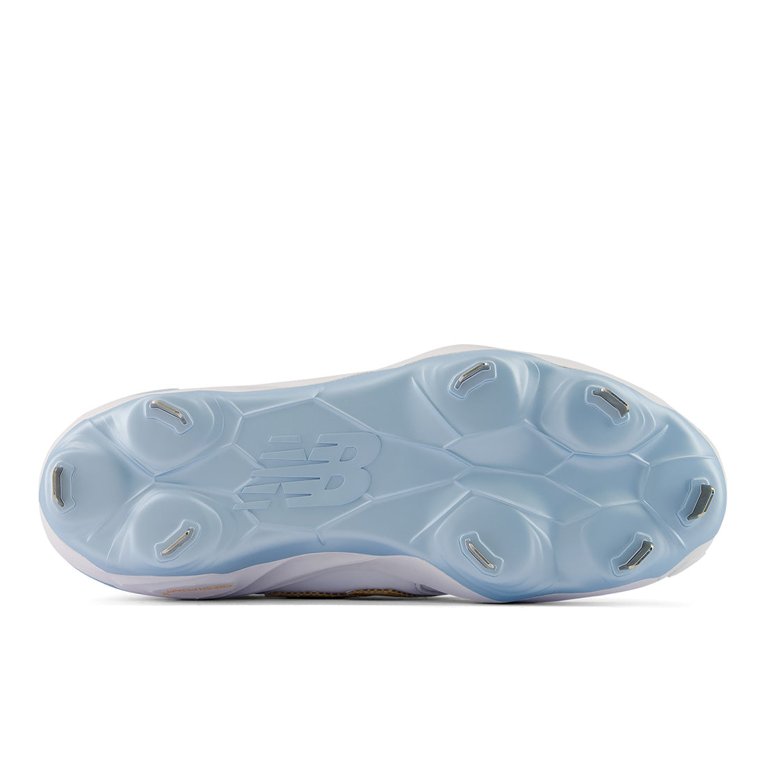 Eight-spike outsole on the Velo v5 Metal softball cleat