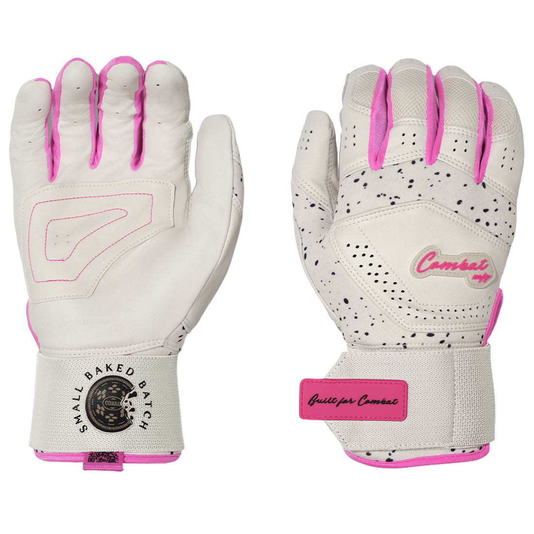 COMBAT MFG Cookie Jar Long Strap Batting Gloves: White