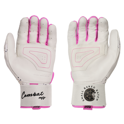 COMBAT MFG Cookie Jar Long Strap Batting Gloves: White