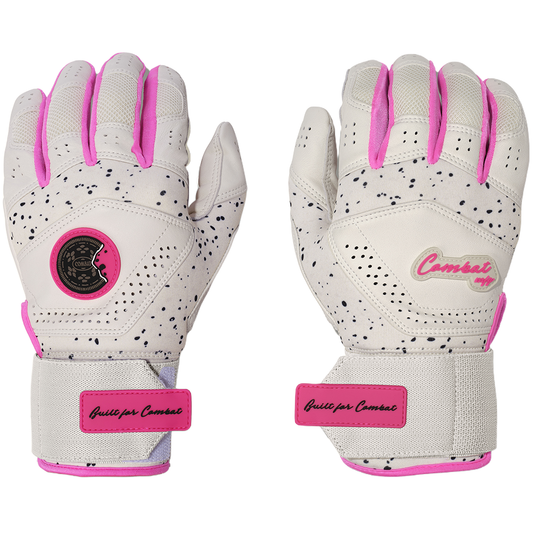 COMBAT MFG Cookie Jar Long Strap Batting Gloves: White