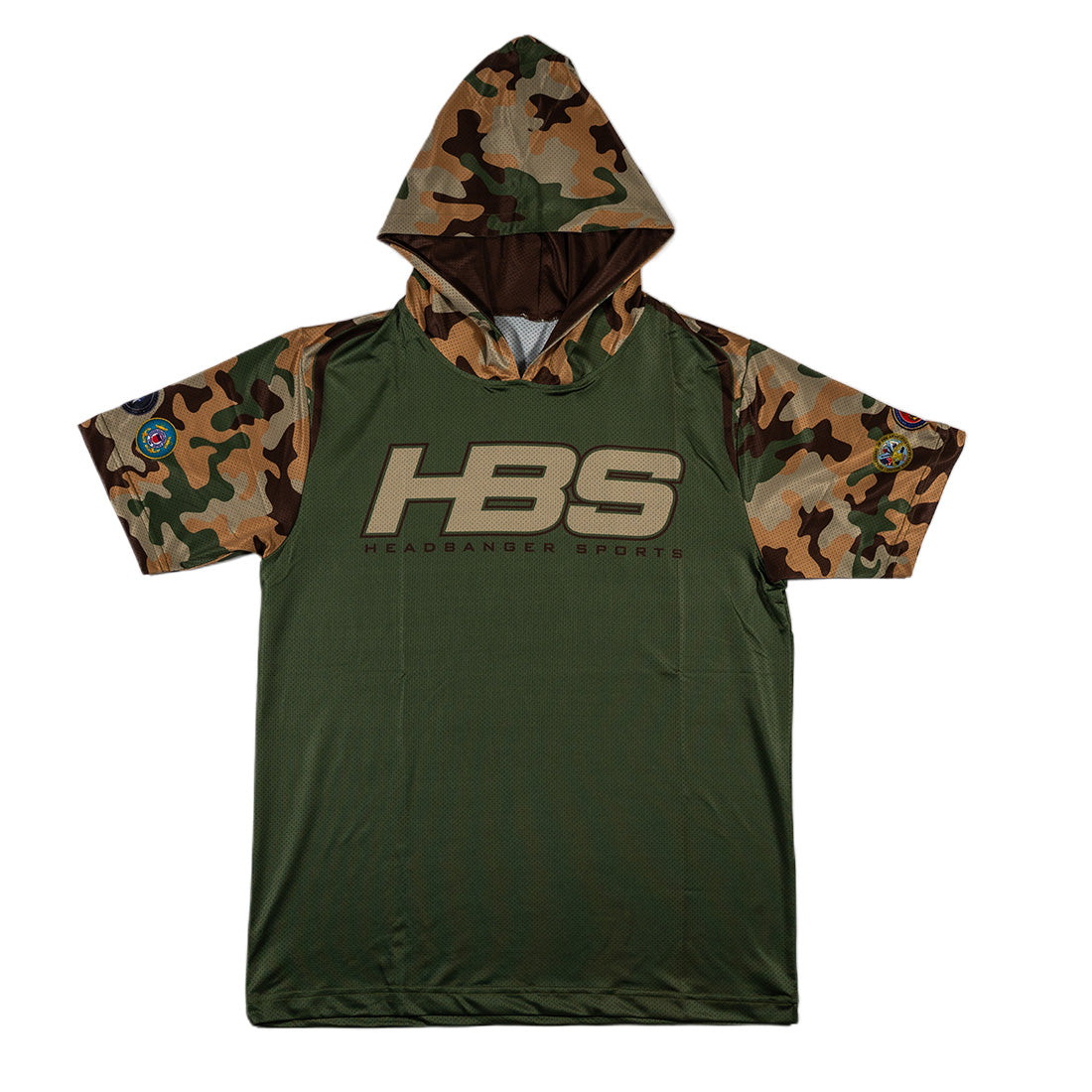 Woodland Headbanger Sports Armed Forces Short Sleeve Mesh Hoodie