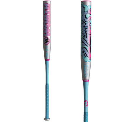 Worth 2 Legit XL two-piece USSSA slowpitch bat 13 inch barrel blue pink