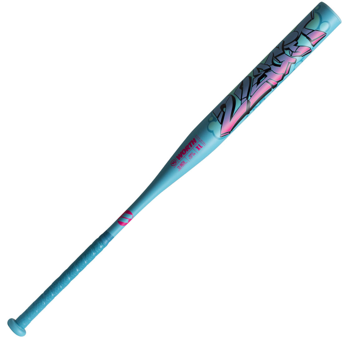 Worth 2 Legit XL USSSA slowpitch bat 13 inch barrel blue pink
