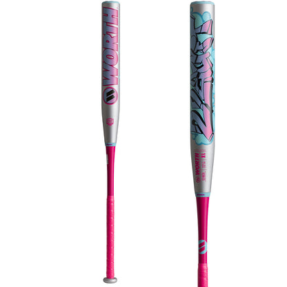 Worth 2 Legit XL USA slowpitch bat 13 inch barrel silver blue pink