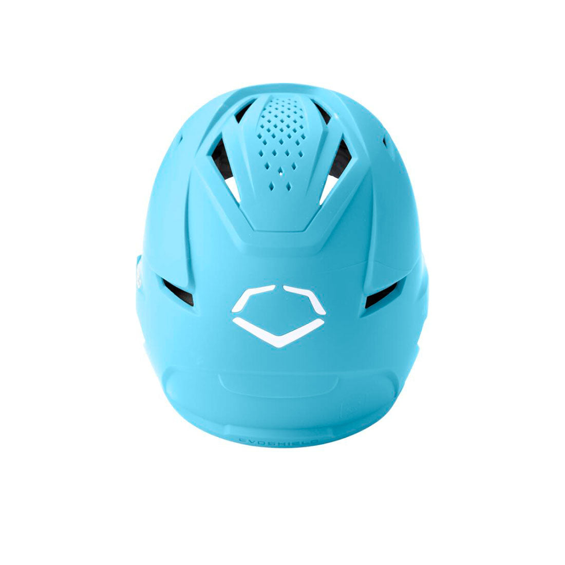 A light blue mountain biking or cycling helmet shown from the rear, featuring multiple ventilation slots and a white geometric logo on the back, set against a plain white background.
