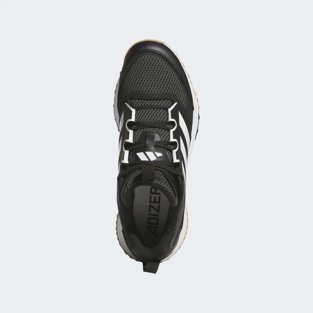 Black Top View of adidas adizero dgt turf trainer baseball shoes white black gum outsole lightstrike cushioning