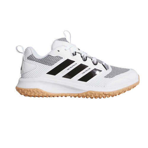White adidas adizero dgt turf trainer baseball shoes white black gum outsole lightstrike cushioning