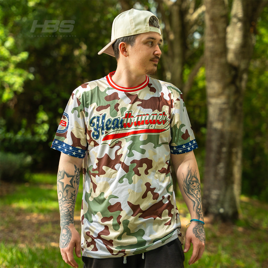 Headbanger Sports Exclusive "American Camo" Short Sleeve Jersey