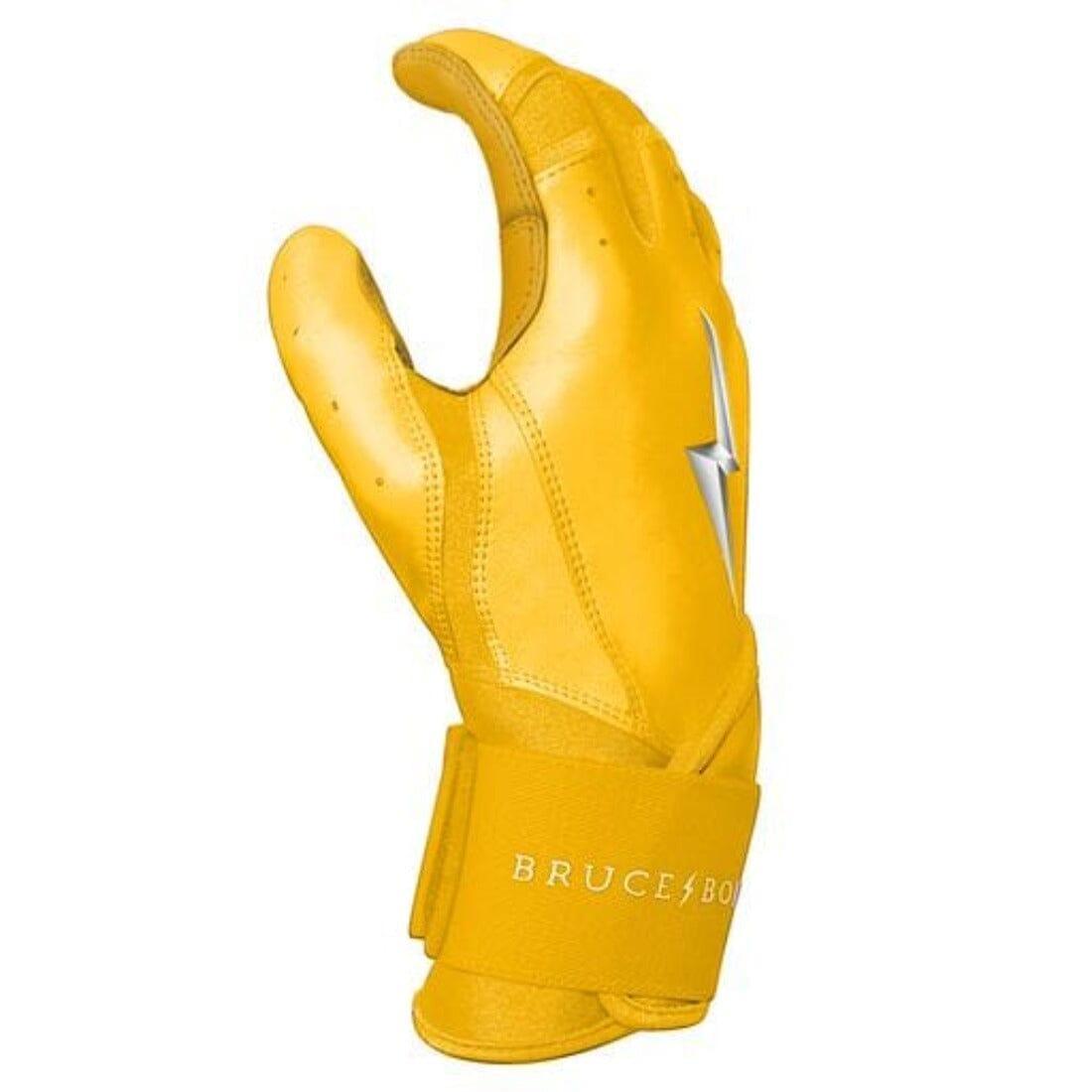 Bruce Bolt PREMIUM PRO Long Cuff Batting Gloves Yellow HB Sports HB