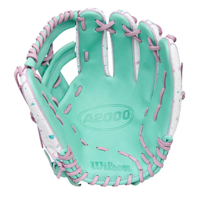 Wilson A2000 FP75SS 11.75" Winter 2025 Fastpitch Infield Glove – White/Seafoam/Lavender, Single Post (3X)