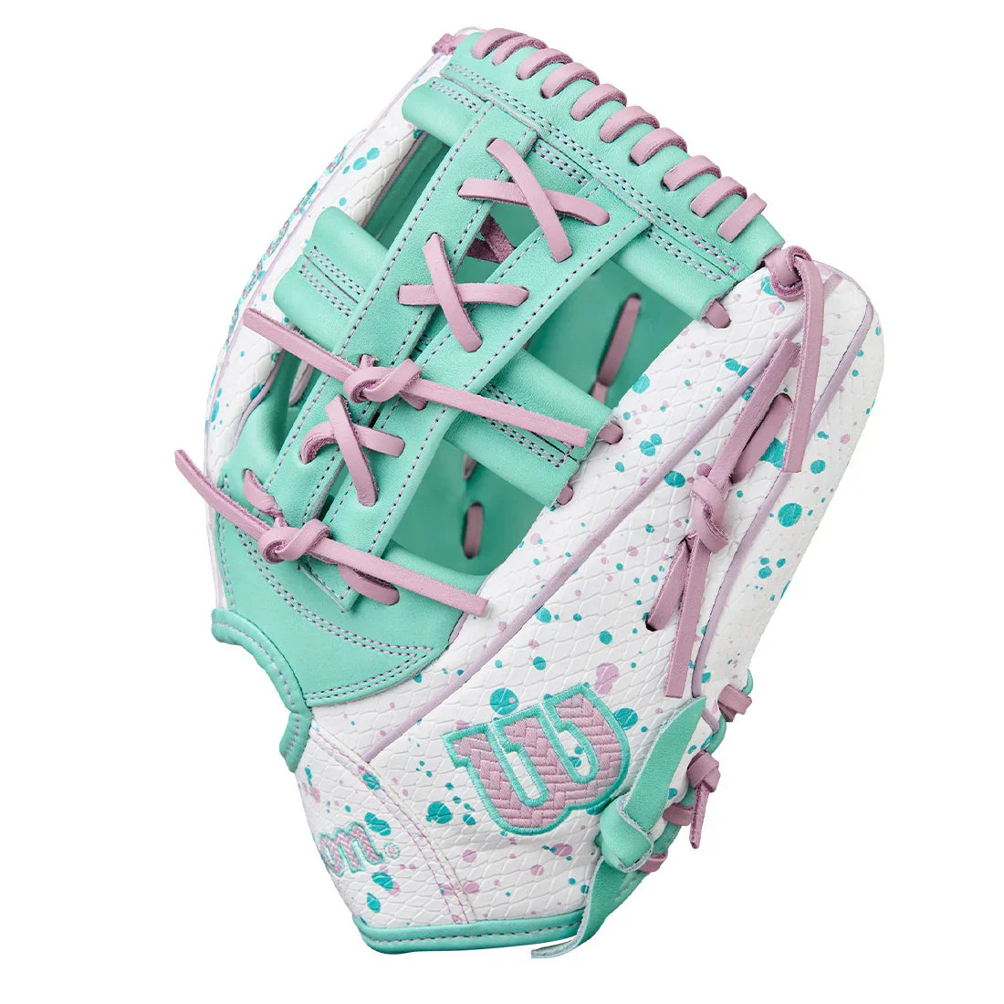 Wilson A2000 FP75SS 11.75" Winter 2025 Fastpitch Infield Glove – White/Seafoam/Lavender, Single Post (3X)