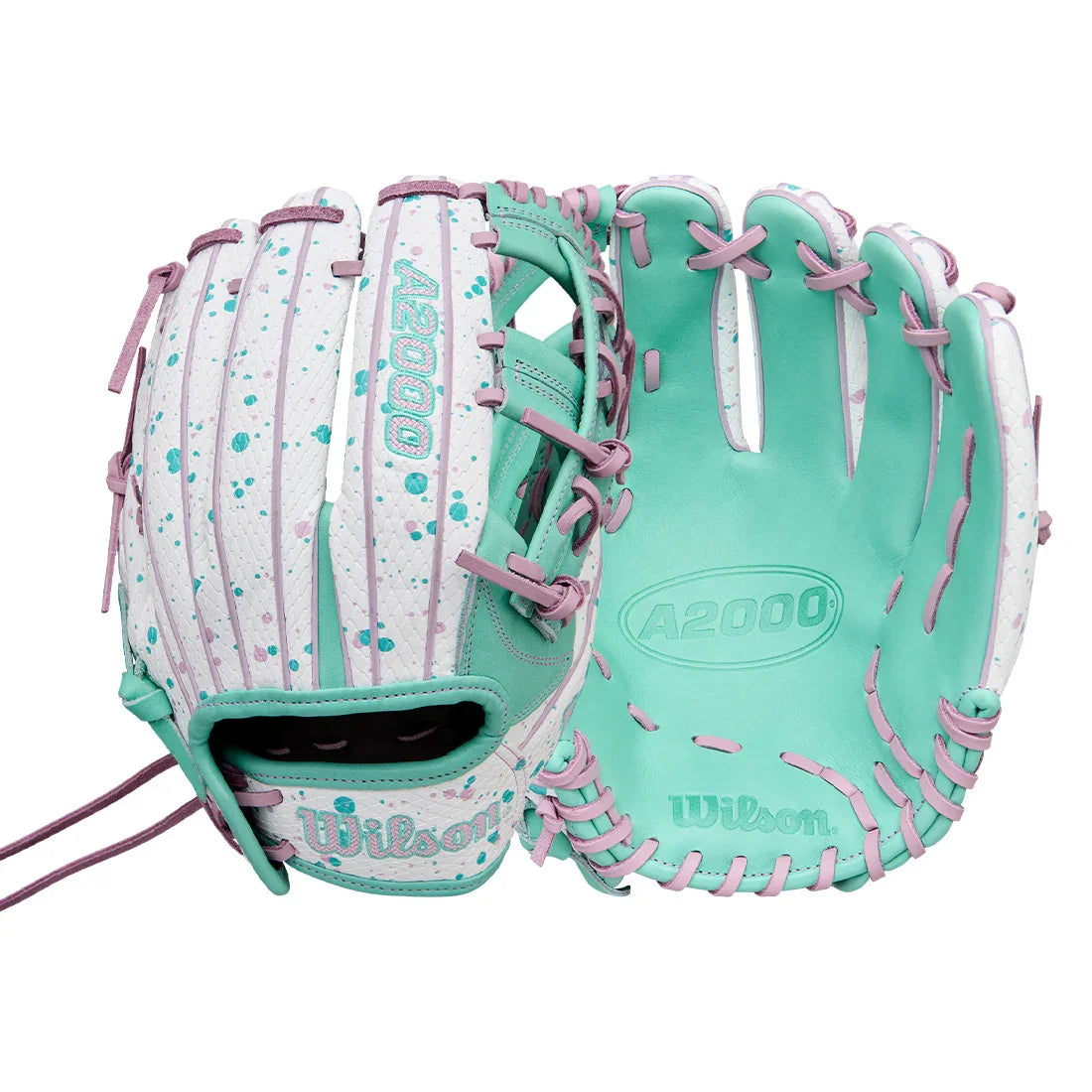 Wilson A2000 FP75SS 11.75" Winter 2025 Fastpitch Infield Glove – White/Seafoam/Lavender, Single Post (3X)