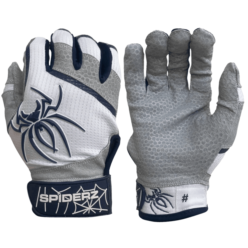 Navy blue under armour top batting gloves