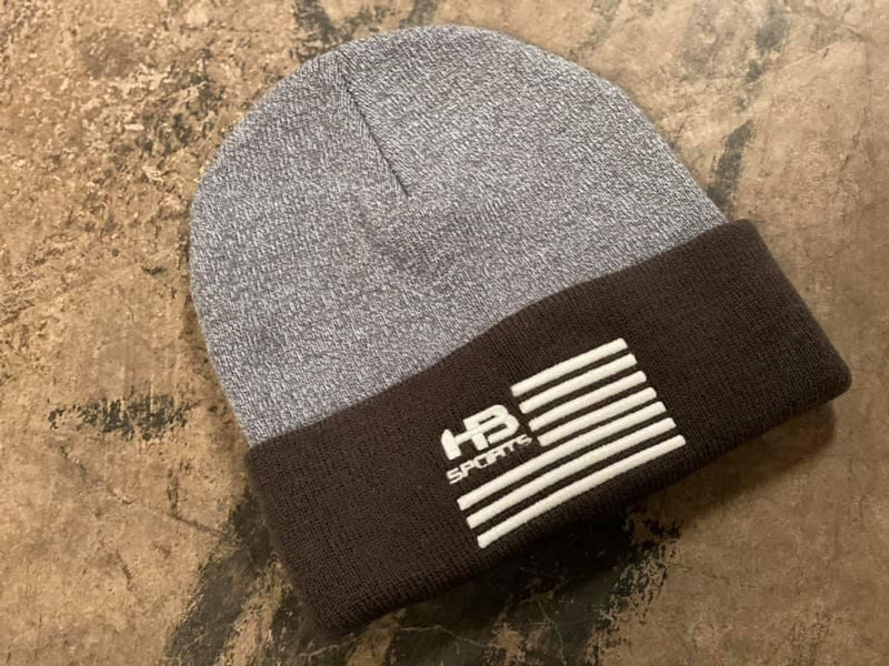 HB Sports American Flag Logo TwoTone Cuff Beanies Graphite HB