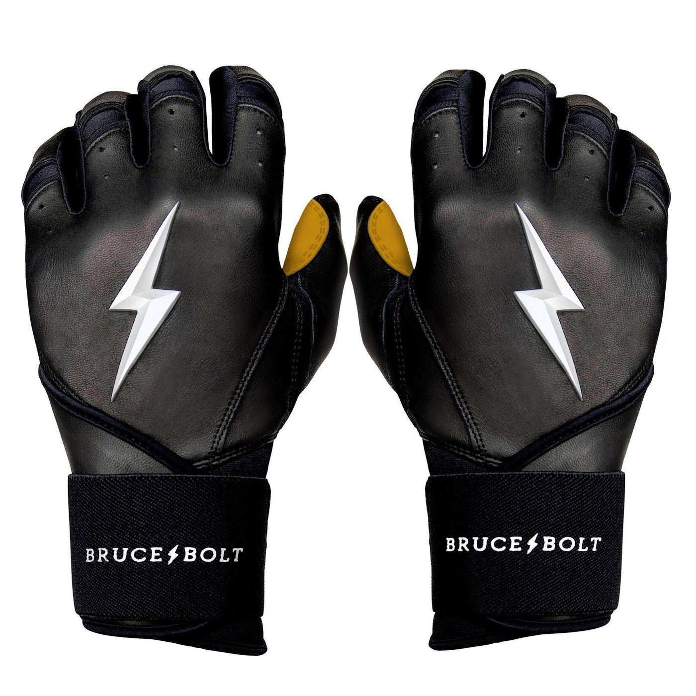 Bruce Bolt PREMIUM PRO Long Cuff Batting Gloves Black HB Sports Inc.