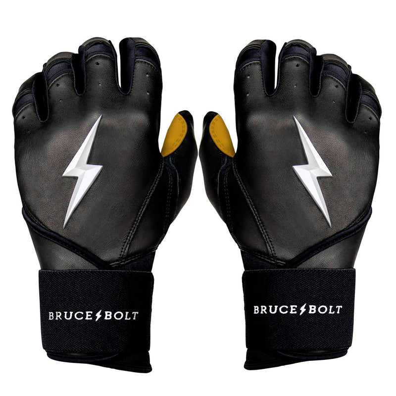 Bruce Bolt PREMIUM PRO Long Cuff Batting Gloves Black HB Sports Inc.