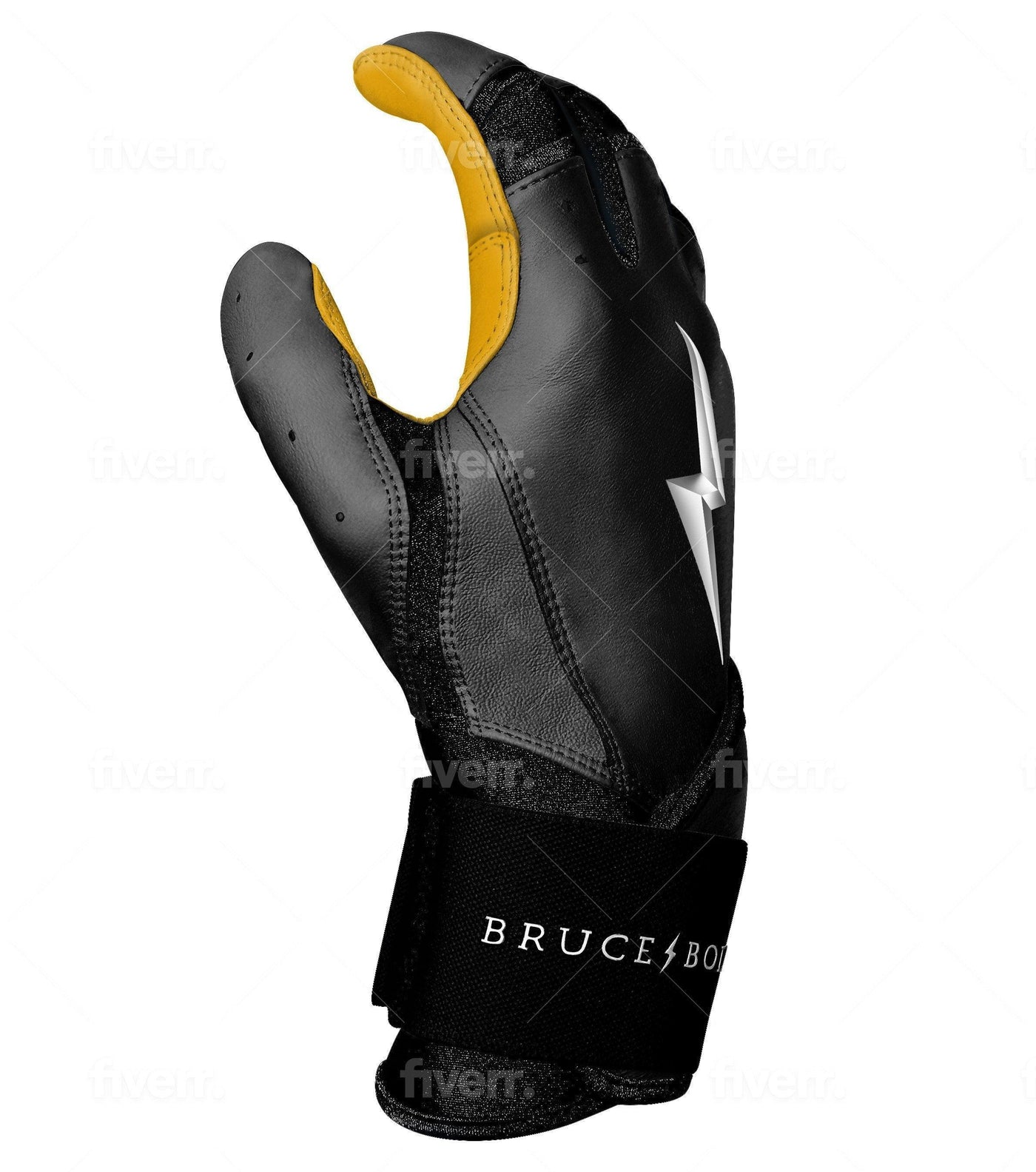 Bruce Bolt PREMIUM PRO Long Cuff Batting Gloves Black HB Sports Inc.