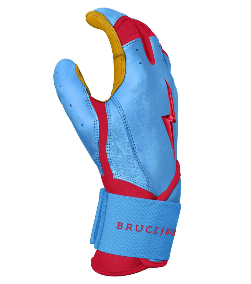 Bruce Bolt PREMIUM PRO BADER Series Long Cuff Batting Gloves Baby Blue
